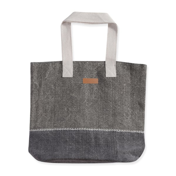 Ψάθινη Τσάντα Θαλάσσης (45x38) Nef-Nef Auron Grey