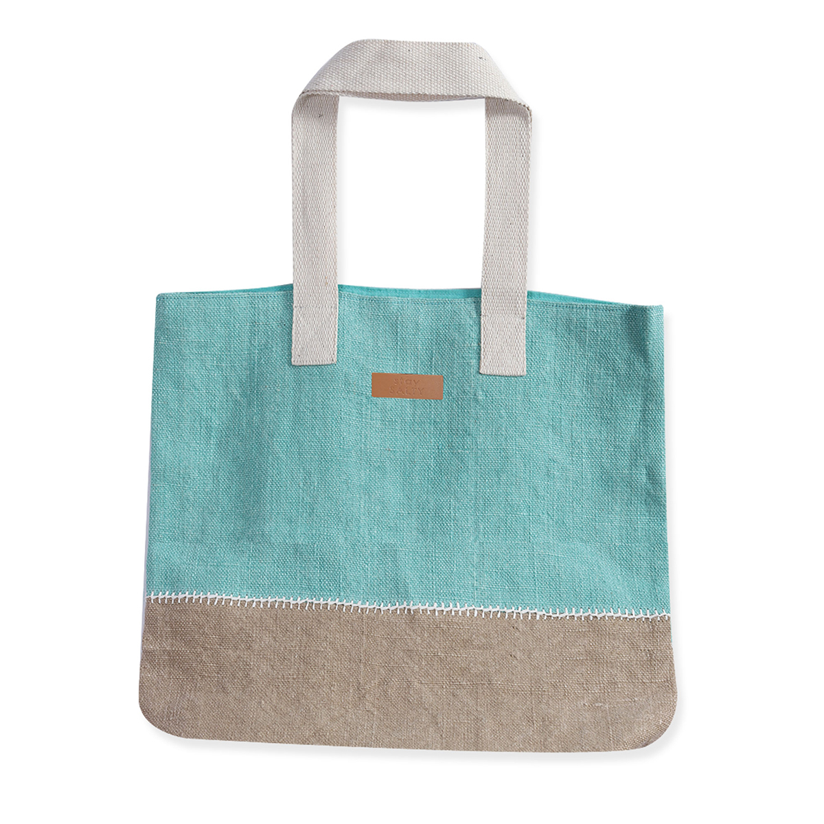 Ψάθινη Τσάντα Θαλάσσης (45×38) Nef-Nef Auron Turquoise