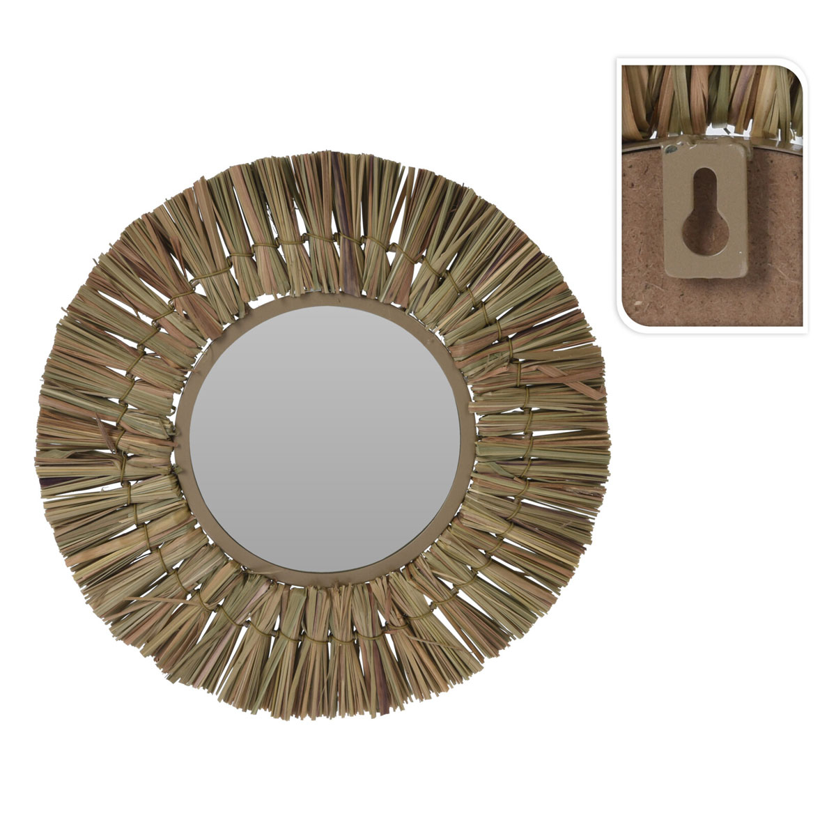 Διακοσμητικός Καθρέφτης Τοίχου (Φ30) K-M Natural Hz1954320 Home Διακόσμηση Καθρέφτες Spitishop