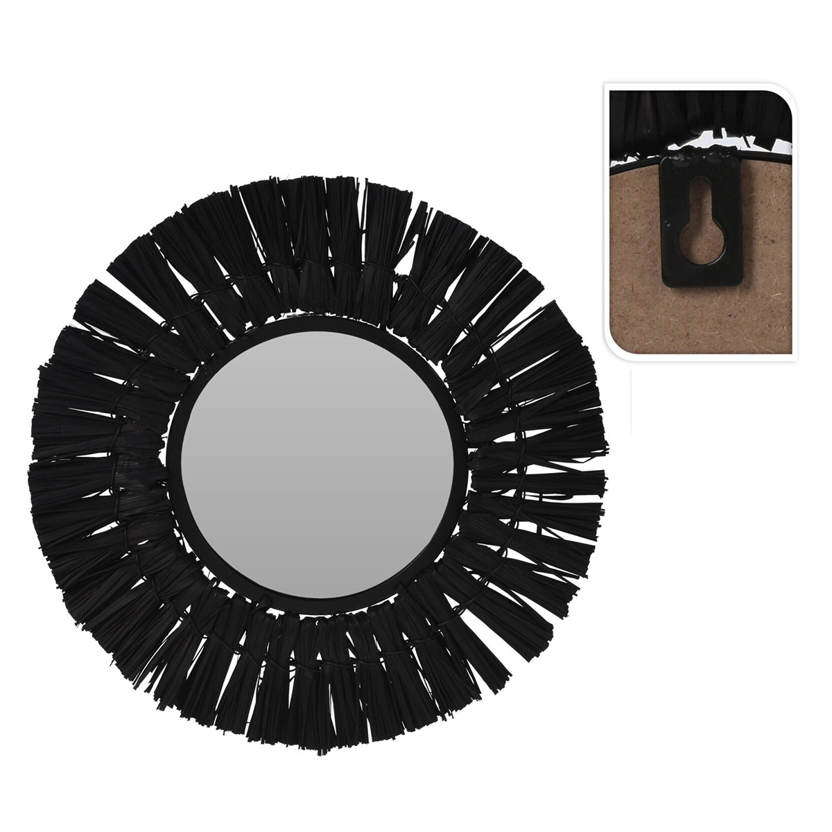 Διακοσμητικός Καθρέφτης Τοίχου (Φ30) K-M Black Hz1954330 Home Διακόσμηση Καθρέφτες Spitishop