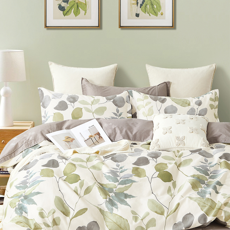 Παπλωματοθήκη Υπέρδιπλη (Σετ 230x250) 2 Όψεων Ravelia Sateen Verde