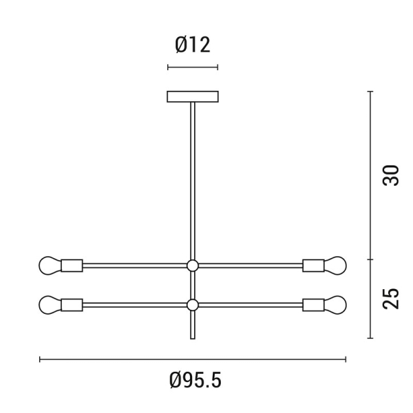 Φωτιστικό Οροφής Πολύφωτο Eurolamp 144-23000
