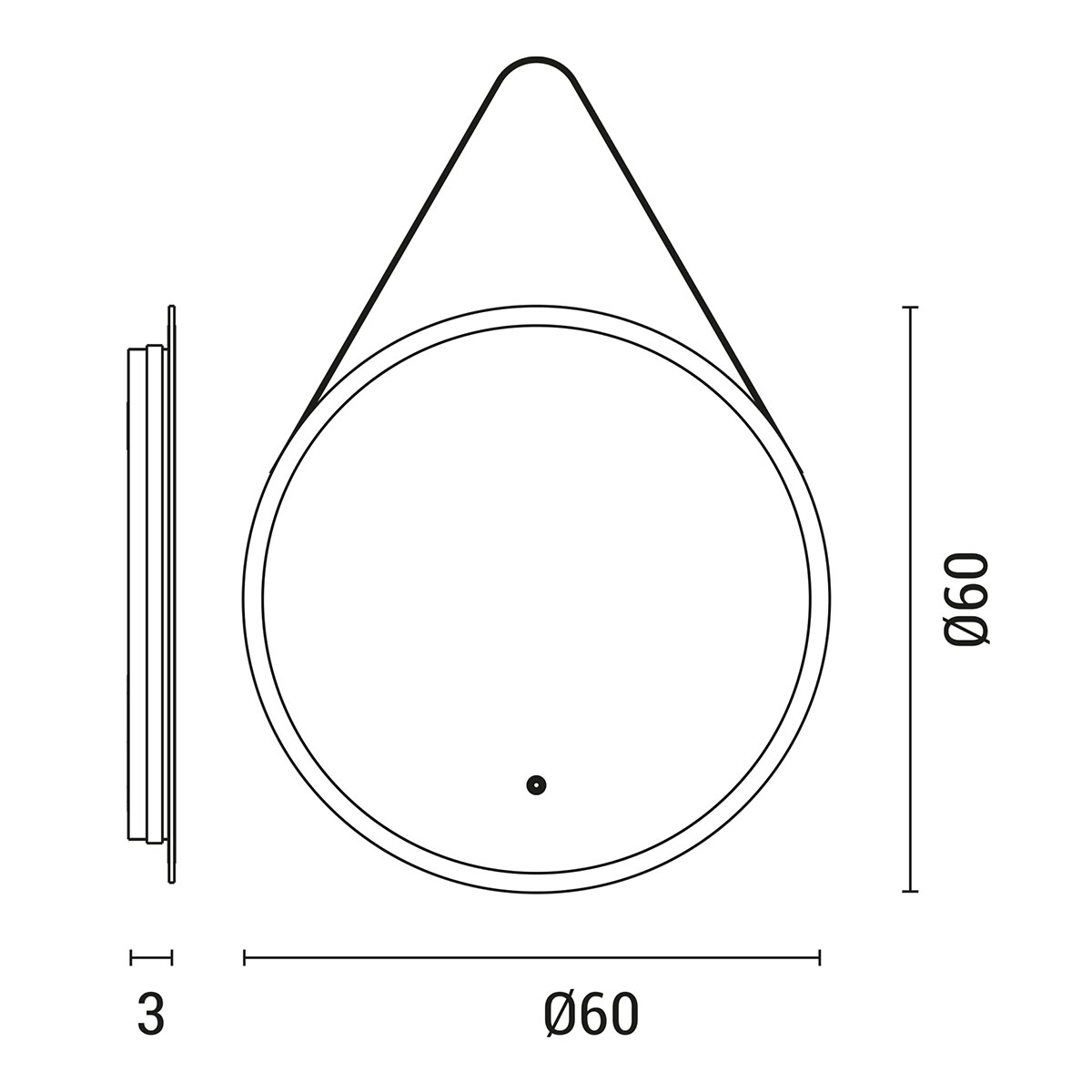 Καθρέφτης Μπάνιου με Led (Φ60) Eurolamp 144-88007 Home Διακόσμηση Καθρέφτες Spitishop