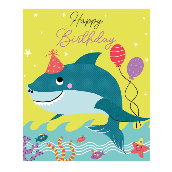 Ευχετήρια Κάρτα Απλή (12.5x15) Pictura Happy Birthday Καρχαρίας