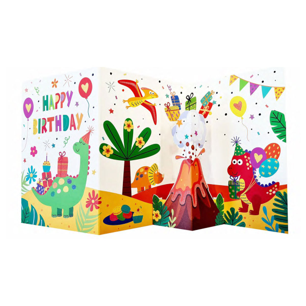 Ευχετήρια Κάρτα Τρίπτυχο (15x22) Pictura Happy Birthday Dino