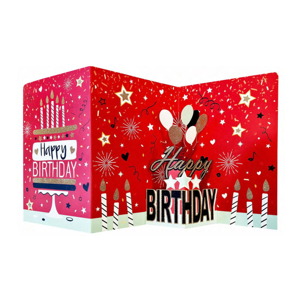 Ευχετήρια Κάρτα Τρίπτυχο (15x22) Pictura Happy Birthday Τούρτα