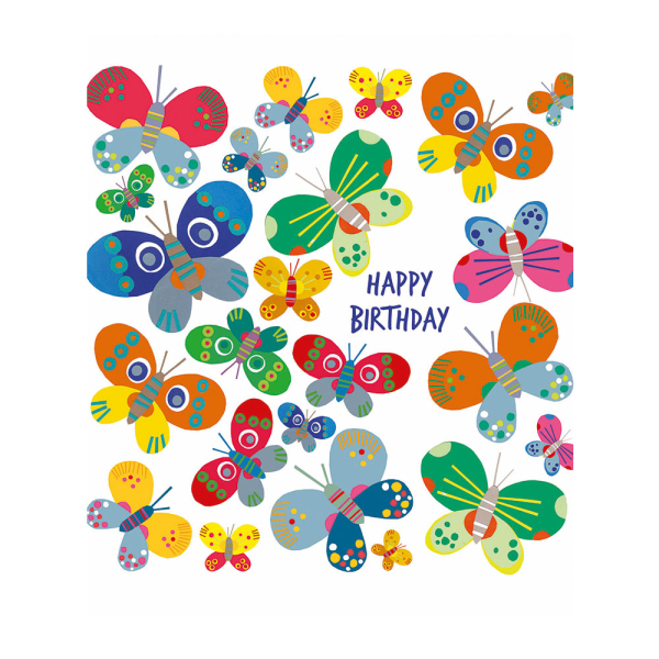 Ευχετήρια Κάρτα Απλή (12.5x15) Pictura Happy Birthday Πεταλούδες
