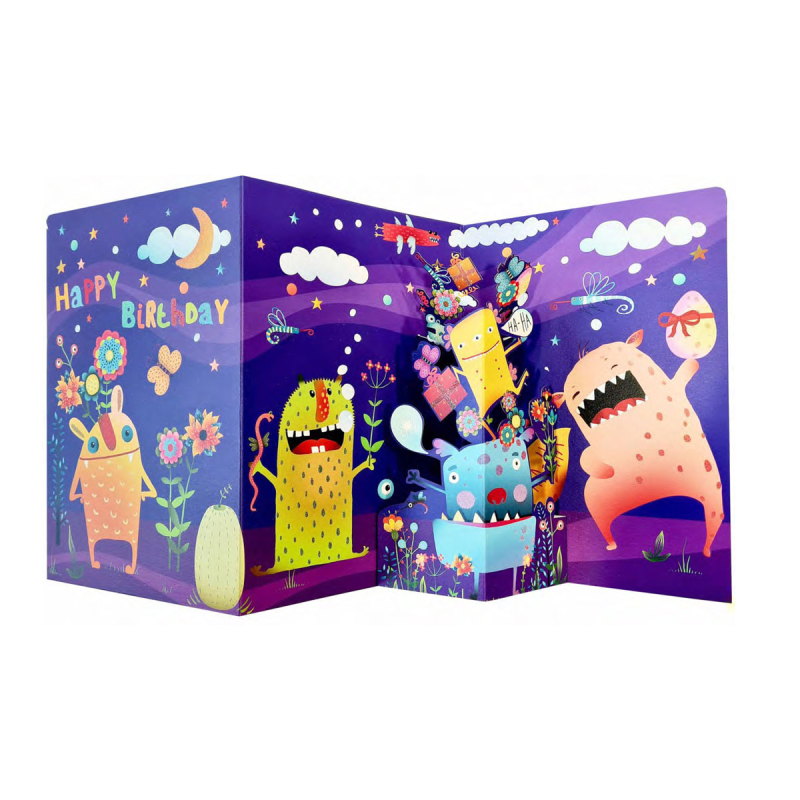 Ευχετήρια Κάρτα Τρίπτυχο (15x22) Pictura Happy Birthday Τερατάκι