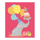 Ευχετήρια Κάρτα Απλή (12.5×15) Pictura Happy Birthday Ελέφαντας