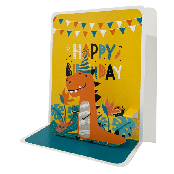Ευχετήρια Κάρτα 3D (10.5x12) Pictura Happy Birthday Δεινόσαυρος