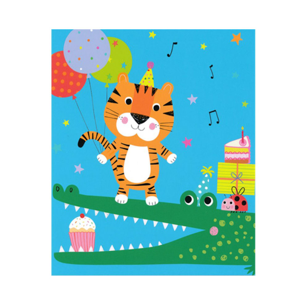 Ευχετήρια Κάρτα Απλή (12.5x15) Pictura Happy Birthday Τίγρης Κροκόδειλος