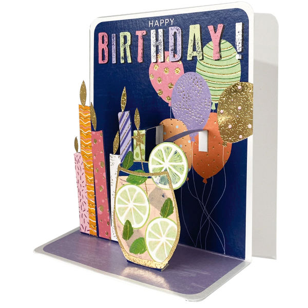 Ευχετήρια Κάρτα 3D (10.5x12) Pictura Happy Birthday Cocktail