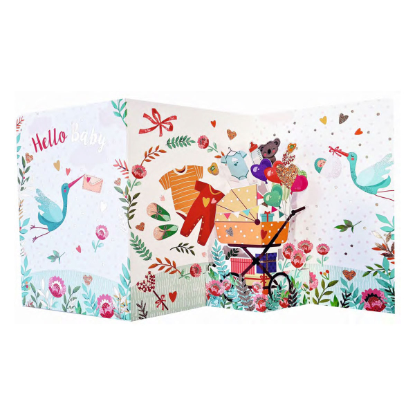 Ευχετήρια Κάρτα Τρίπτυχο (15x22) Pictura Hello Baby