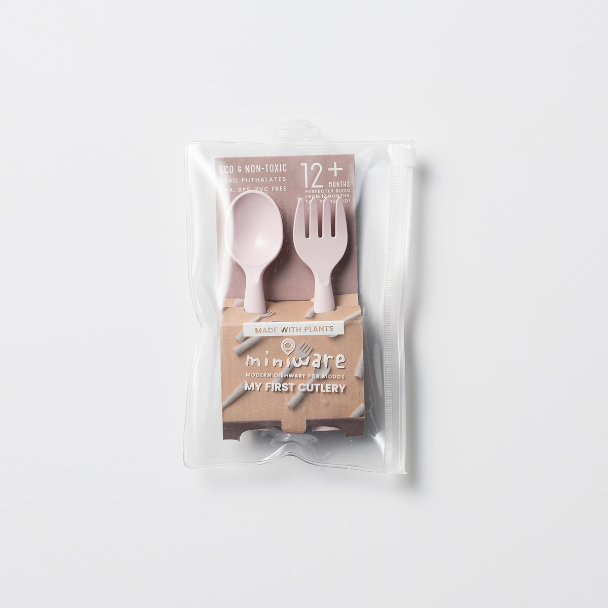 Κουτάλι + Πιρούνι (Σετ) Miniware Des 12 Ροζ Home Παιδικά Είδη Φαγητού & Αξεσουάρ Σερβιρίσματος Spitishop