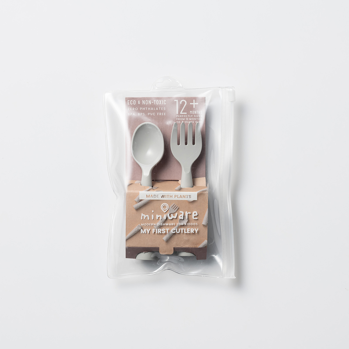 Κουτάλι + Πιρούνι (Σετ) Miniware Des 15 Γκρι Home Παιδικά Είδη Φαγητού & Αξεσουάρ Σερβιρίσματος Spitishop