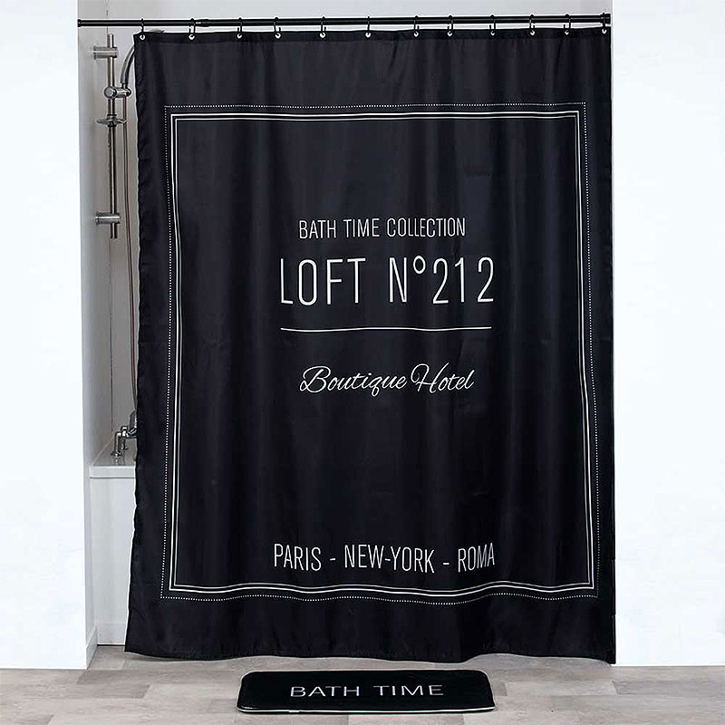 Κουρτίνα Μπάνιου (180x200) Με Κρίκους T-D Neo Retro 1200727 Black