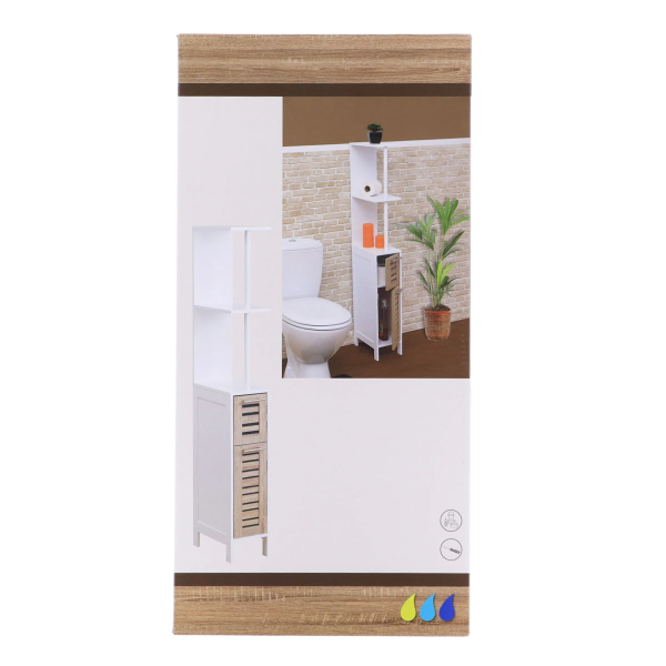 Στήλη Μπάνιου 2 Θέσεων Με 2 Ντουλάπια (18x30x130) T-D Stockholm 9931306