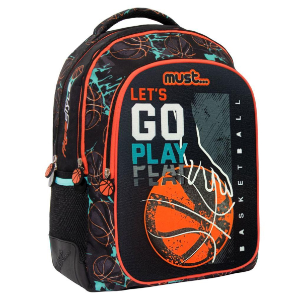 Σχολική Τσάντα Δημοτικού (32x18x43) Must Basketball Let’s Go Play 584972