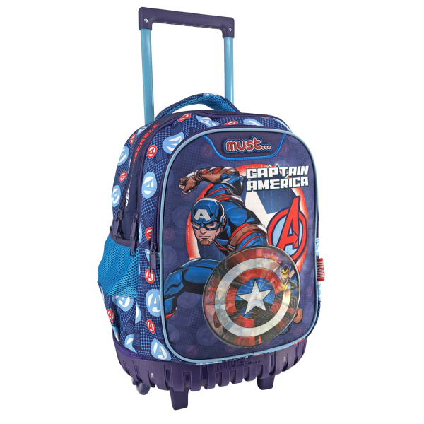 Σχολική Τσάντα Τρόλεϊ Δημοτικού (34x20x44) Must Captain America 506096