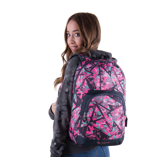 Σχολική Τσάντα (29x18x44) Pulse Solo Pink Collage