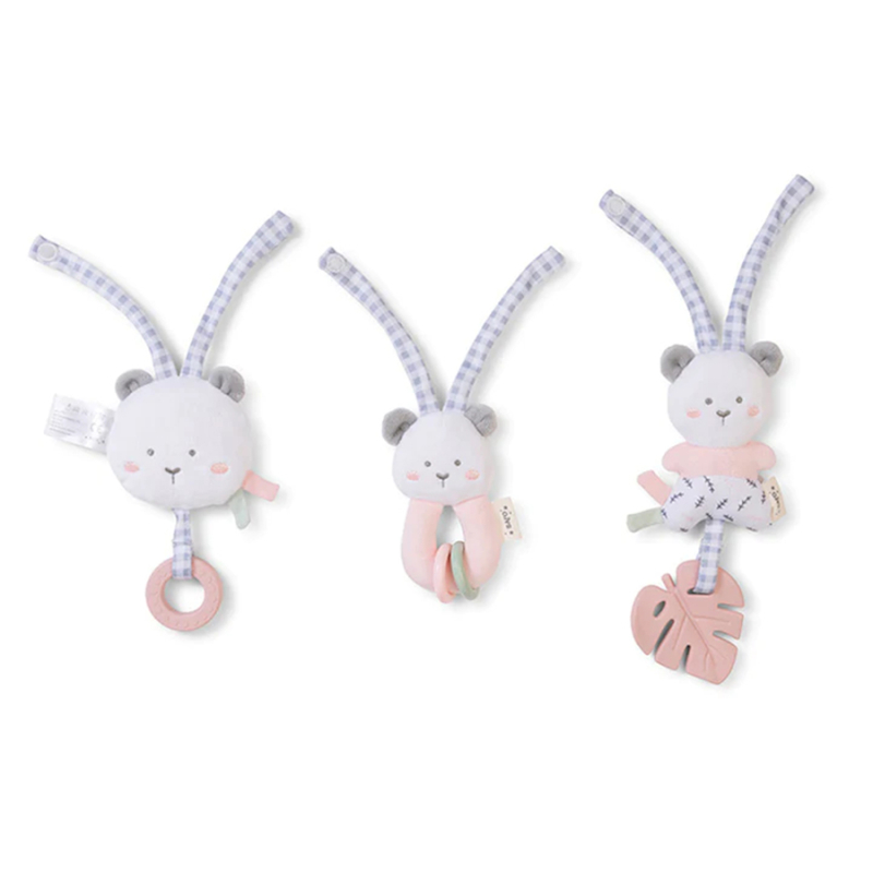 Κρεμαστά Λούτρινα Ζωάκια Δραστηριότητας (Σετ 3τμχ) Saro Sweet and Fun Ροζ 21753