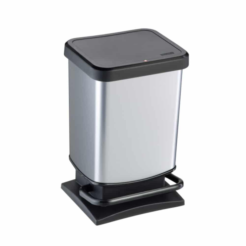 Κάδος Απορριμμάτων (29x26.6x45.7) Rotho Paso 20lt Silver Me