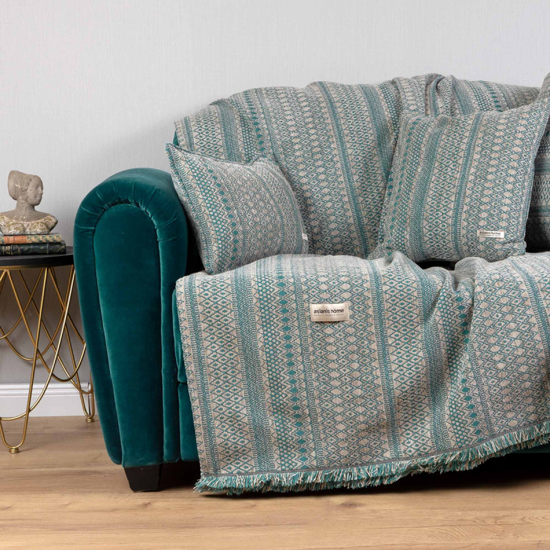 Ριχτάρι Καναπέ Τριθέσιου (180x300) Aslanis Home Olympos Βεραμάν-Μπεζ