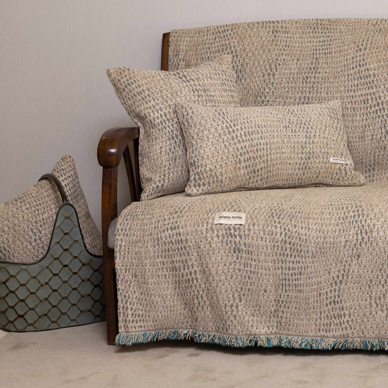 Ριχτάρι Καναπέ Διθέσιου (180x250) Aslanis Home Ismaros Μπεζ-Πετρόλ