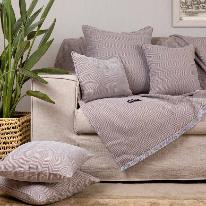 Ριχτάρι Καναπέ Διθέσιου (180x250) Aslanis Home Atheras Γκρι-Μπεζ