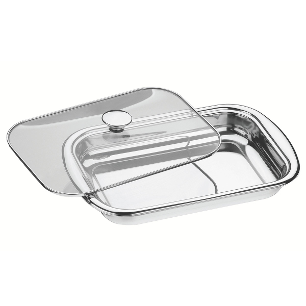 Ανοξείδωτο Ταψί Ορθογώνιο Με Καπάκι (43x28.2x10.5) Tramontina 61315/434