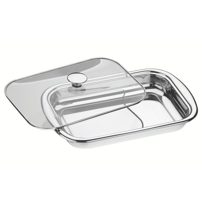 Ανοξείδωτο Ταψί Ορθογώνιο Με Καπάκι (43x28.2x10.5) Tramontina 61315/434
