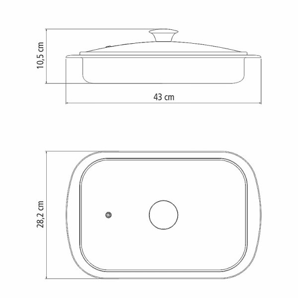 Ανοξείδωτο Ταψί Ορθογώνιο Με Καπάκι (43x28.2x10.5) Tramontina 61315/434