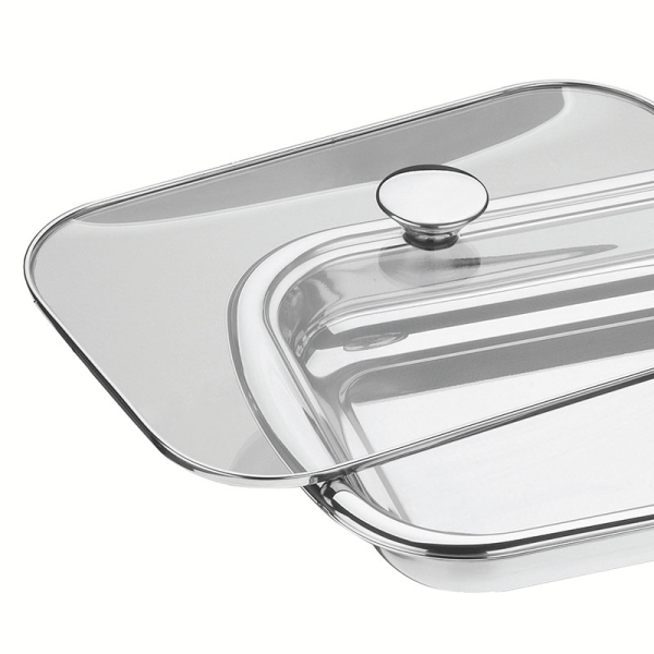 Ανοξείδωτο Ταψί Ορθογώνιο Με Καπάκι (43x28.2x10.5) Tramontina 61315/434