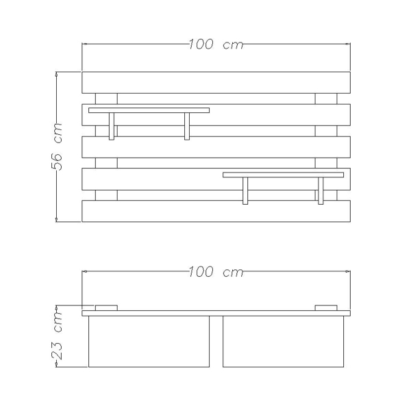 Ραφιέρα Τοίχου (100x23x56) Tramontina 91150/110
