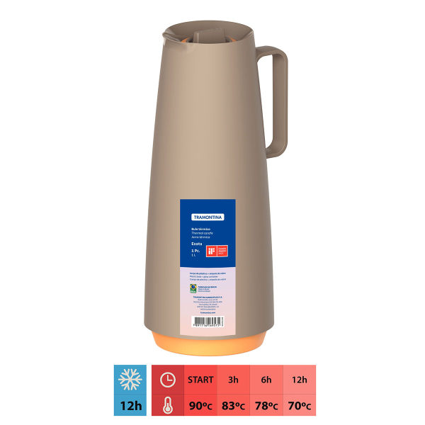 Κανάτα Θερμός 1Lt Tramontina Exata Beige 61636/108