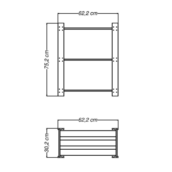 Ραφιέρα Δαπέδου 3 Θέσεων (62.2x30.2x75.2) Tramontina Madulare 91620/017