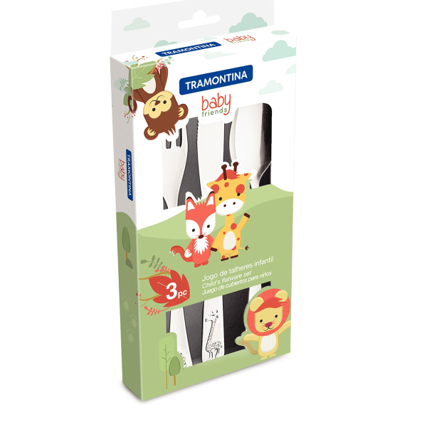 Πιρούνι-Μαχαίρι-Κουτάλι (Σετ) Tramontina Baby Friends 66970/020