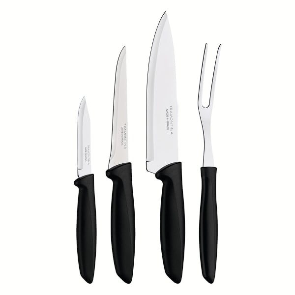 Μαχαίρια Κουζίνας + Πιρούνα (Σετ 4τμχ) Tramontina Plenus 23498/031