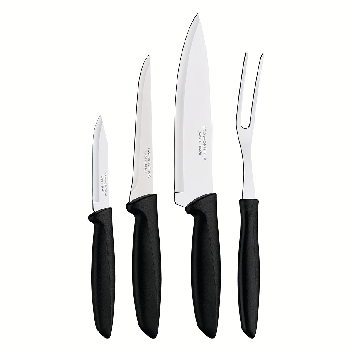 Μαχαίρια Κουζίνας + Πιρούνα (Σετ 4τμχ) Tramontina Plenus 23498/031 256539