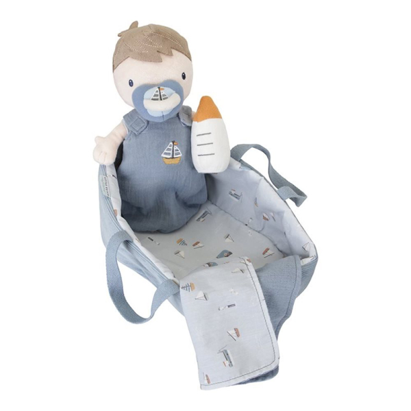 Πάνινη Κούκλα Μωρό Σε Καλαθούνα Little Dutch Jim LD4554