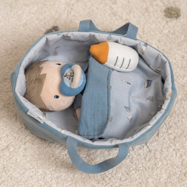 Πάνινη Κούκλα Μωρό Σε Καλαθούνα Little Dutch Jim LD4554