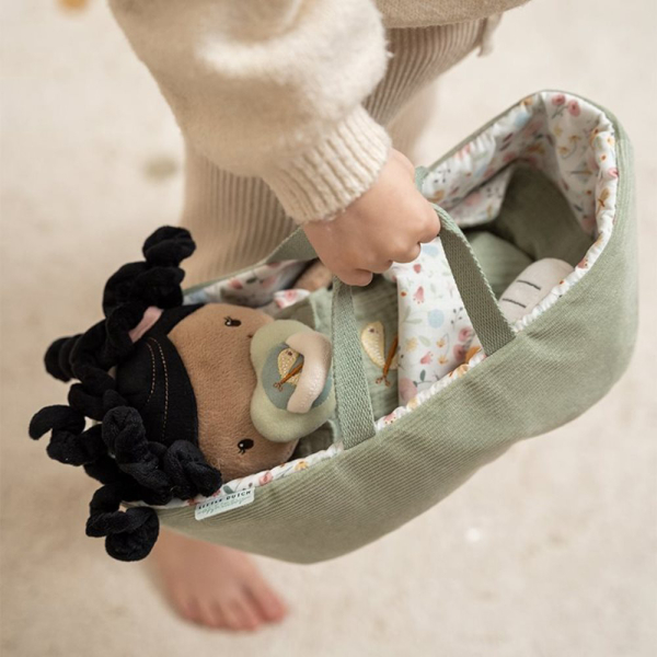 Πάνινη Κούκλα Μωρό Σε Καλαθούνα Little Dutch Evi LD4555