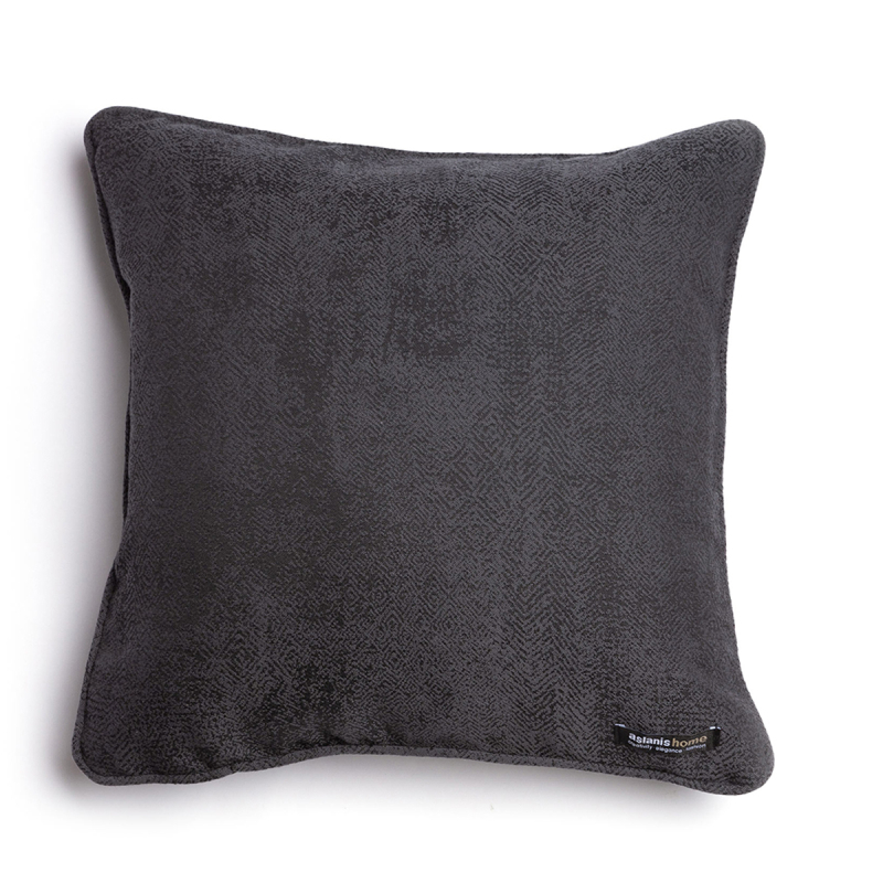 Διακοσμητική Μαξιλαροθήκη (45x45) Aslanis Home Kedros Ανθρακί-Μαύρο