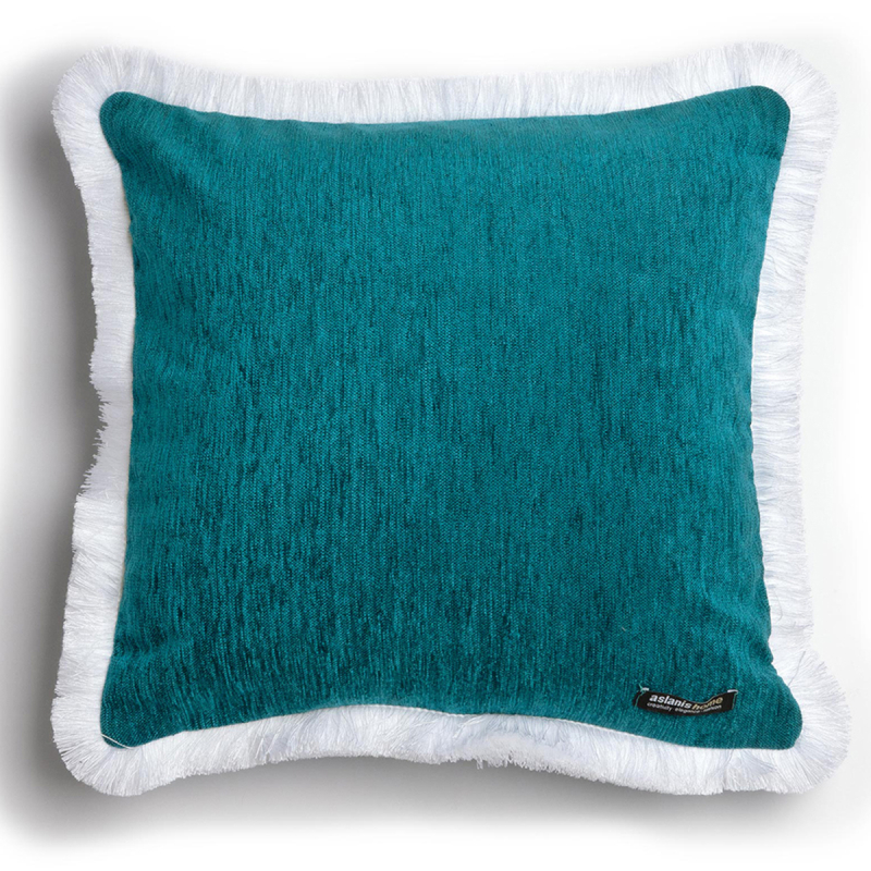 Διακοσμητική Μαξιλαροθήκη (45x45) Aslanis Home Plain 4 Seasons Trimming Petrol