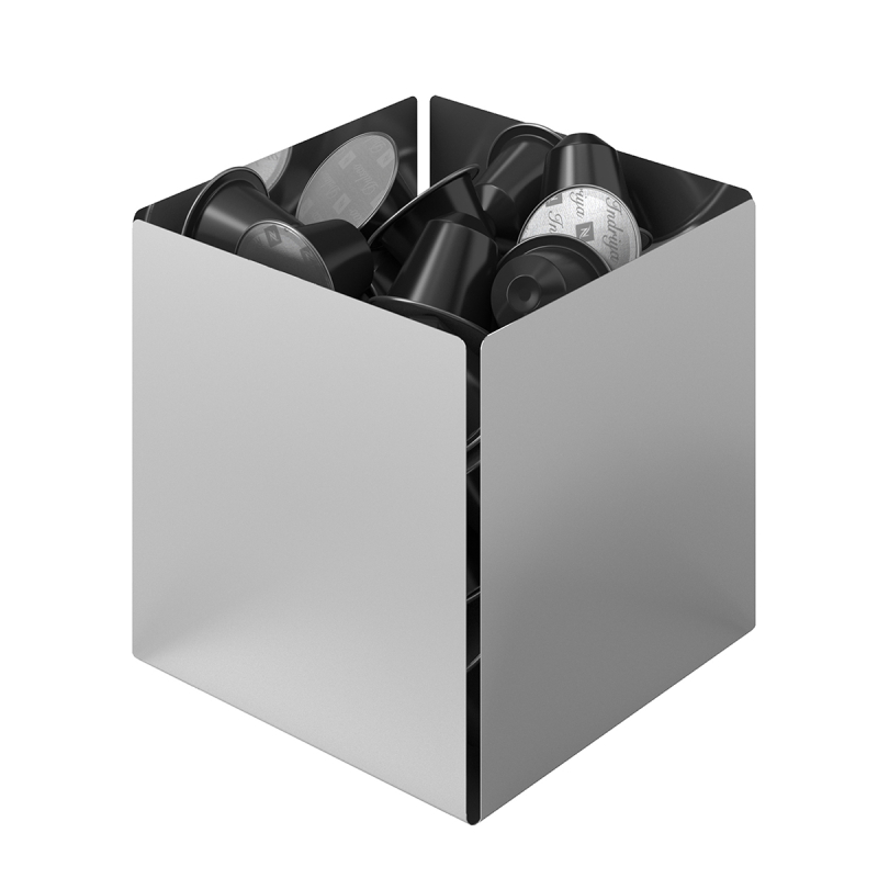 Θήκη Για Κάψουλες Καφέ (13x13x13) Pam & Co 116-001 Inox