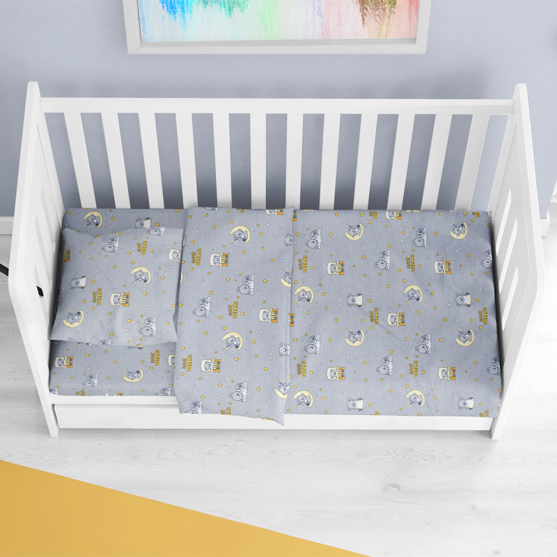 Σεντόνι Κούνιας Με Λάστιχο (70x140+15) Dimcol Sweet Dreams 552 Grey