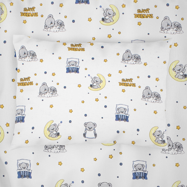 Σεντόνια Κούνιας (Σετ) Dimcol Sweet Dreams 554 White - Sky Blue