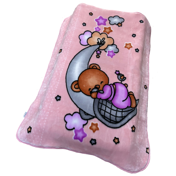 Κουβέρτα Βελουτέ Κούνιας (110x140) Dimcol Cresent Moon 32 Baby Pink