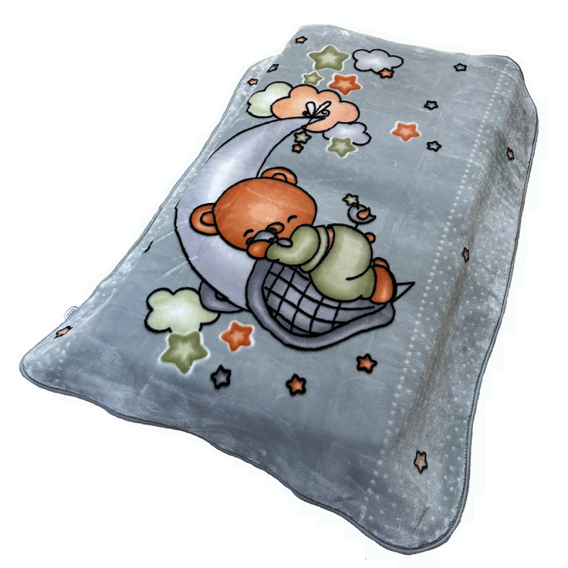 Κουβέρτα Βελουτέ Κούνιας (110x140) Dimcol Cresent Moon 33 Light Grey