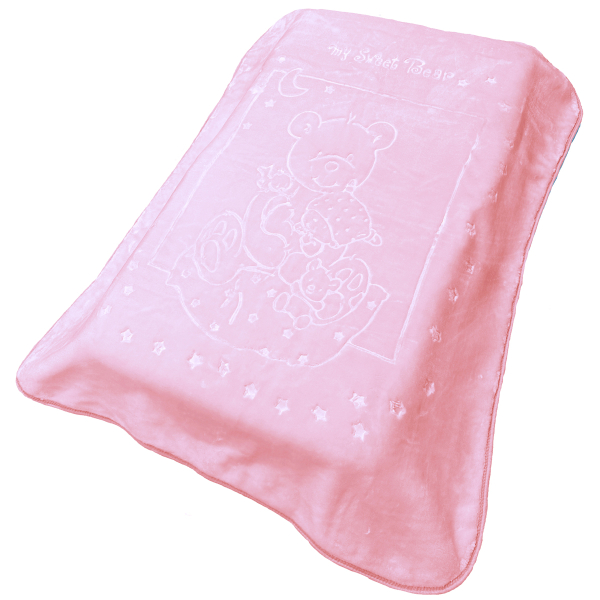 Κουβέρτα Βελουτέ Κούνιας (110x140) Dimcol Sweet Bear 12 Baby Pink